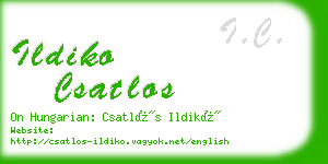 ildiko csatlos business card